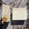 Essentail oils Natural Hand Made Australian Yellow Clay Ylang Ylang Lemon Soap top and side Thriving people