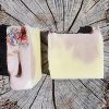 Natural hand-made Lavender Frankincense Soap Top and Side